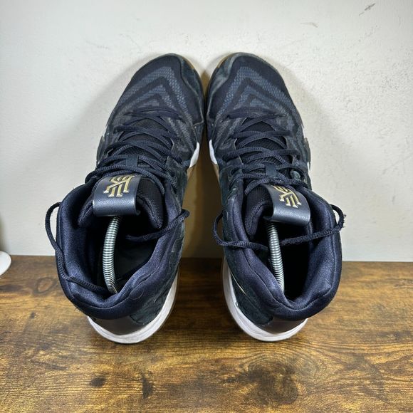 Nike Kyrie 4 Pitch Blue Metallic Gold Sneakers Shoes Men’s Size 10 - Picture 6 of 8